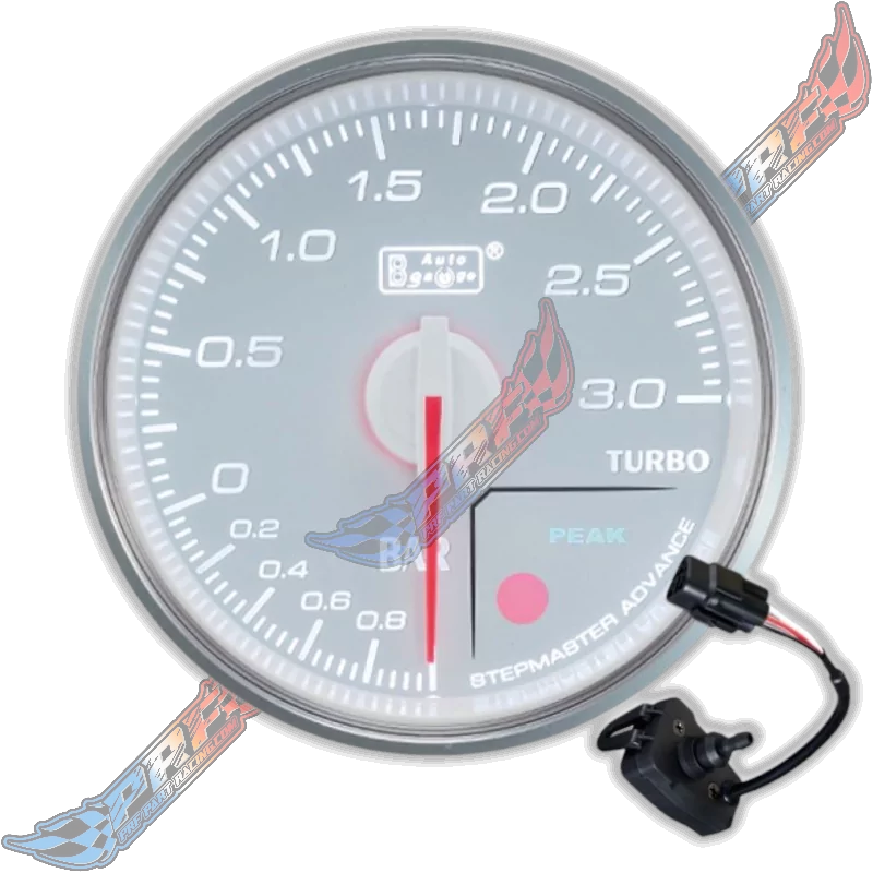 3 BAR AUTOGAUGE MANOMETRE PRESSION TURBO PREMIUM BLANC